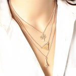 Fashion Jewelry Collier Pink Gold Rose Statement Pendant Necklace Women's Beauty and Beast Jewelry Lovers Gifts