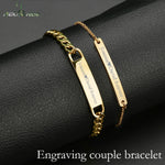 Customized Engraving Nameplate Couple Bracelet For Lover