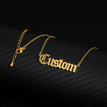 Personalized Old English Name Custom Necklaces For Women Men Gold Silver Color Stainless Steel Chain Pendant Necklace Jewelry