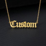 Personalized Old English Name Custom Necklaces For Women Men Gold Silver Color Stainless Steel Chain Pendant Necklace Jewelry